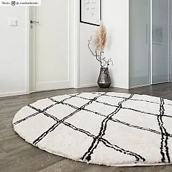 Tappeti rotondi - Morocco (nero/bianco)
