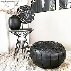 Pouf - Pouf In Pelle Dal Morocco (nero)