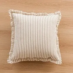 Fodera per cuscino - Fringed (marrone)