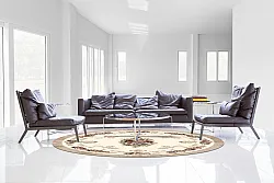 Tappeto rotondo - Delpha (beige/multi)