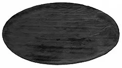Tappeto rotondo - Recycled PET with viscose look (nero)