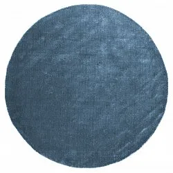 Tappeto rotondo - Recycled PET with viscose look (blu)