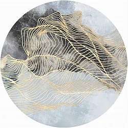 Tappeto rotondo - Ekual (blu/grigio/oro)