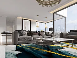 Tappeto Wilton - Alvaro (blu/bianco/oro)
