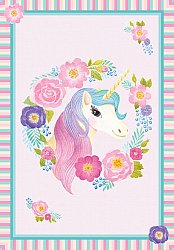 Tappeti per bambini - Unicorn Flowers (rosa)