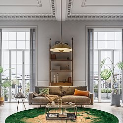 Tappeto rotondo - Positano (beige/verde)