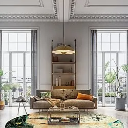 Tappeto rotondo - Tempes (beige/multi)