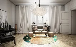 Tappeto rotondo - Tempes (beige/multi)