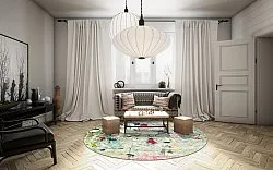 Tappeto rotondo - Satriano (grigio/multi)