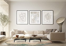 Tappeto rotondo - Giave (beige/blu)