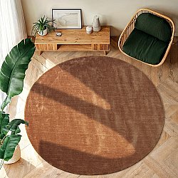 Tappeto rotondo - Recycled PET with viscose look (bruin)