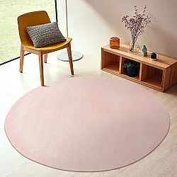 Tappeto rotondo - Recycled PET with viscose look (rosa)