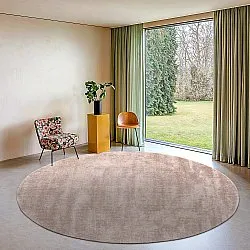 Tappeto rotondo - Recycled PET with viscose look (bruin chiaro)