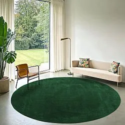 Tappeto rotondo - Recycled PET with viscose look (verde)