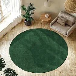 Tappeto rotondo - Recycled PET with viscose look (verde)