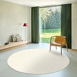 Tappeto rotondo - Recycled PET with viscose look (offwhite)