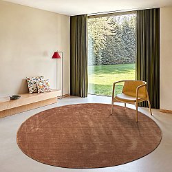 Tappeto rotondo - Recycled PET with viscose look (bruin)