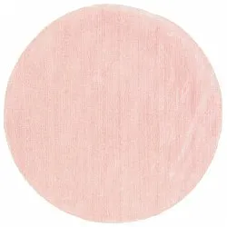 Tappeto rotondo - Recycled PET with viscose look (rosa)