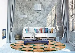 Tappeto rotondo - Calvi (beige/verde)