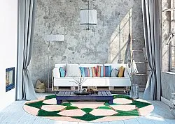 Tappeto rotondo - Chia (verde/beige)