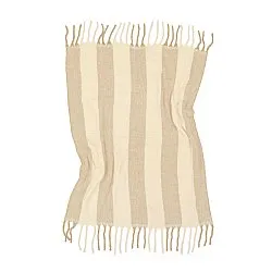 Coperte - Plaid in misto lana - Beatriz Stripe (beige/bianco)