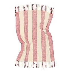 Coperte - Plaid in misto lana - Beatriz Stripe (rosso/bianco)