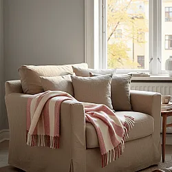 Coperte - Plaid in misto lana - Beatriz Stripe (rosso/bianco)