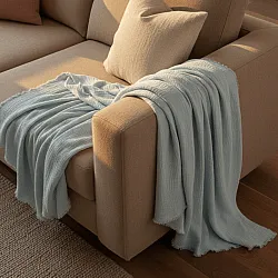 Coperte - Plaid in mussola - Dorena (azzurro)