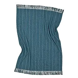 Coperte - Plaid in cotone - Martina Stripe (blu/bianco)
