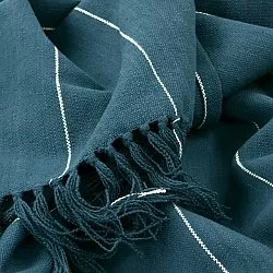Coperte - Plaid in cotone - Martina Stripe (blu/bianco)