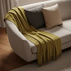 Coperte - Plaid in cotone - Martina Stripe (verde/bianco)