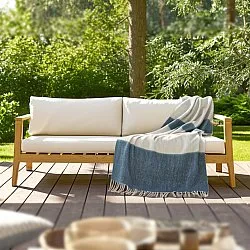 Coperte - Plaid in misto lana - Carrie (blu)