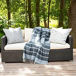 Coperte - Plaid in misto lana - Charlotte (blu)