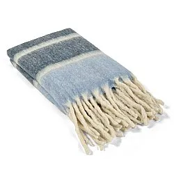 Coperte - Plaid in misto lana - Charlotte (blu)