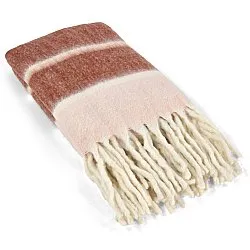 Coperte - Plaid in misto lana - Charlotte (rosa)