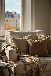 Coperte - Plaid in misto lana - Melody (marrone/beige)