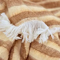 Coperte - Plaid in misto lana - Melody (marrone/beige)