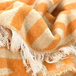 Coperte - Plaid in misto lana - Melody (beige/arancione)