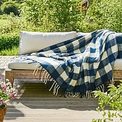 Coperte - Plaid in misto lana - Phoebe (blu)