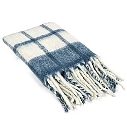 Coperte - Plaid in misto lana - Rachel (blu)