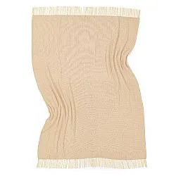 Coperte - Plaid in cotone - Denisa Fishbone (beige/bianco)