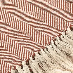 Coperte - Plaid in cotone - Denisa Fishbone (marrone/bianco)