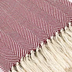 Coperte - Plaid in cotone - Denisa Fishbone (rosso/bianco)