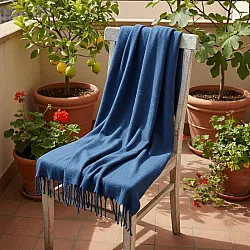 Coperte - Plaid in misto lana - Samantha (blu navy)