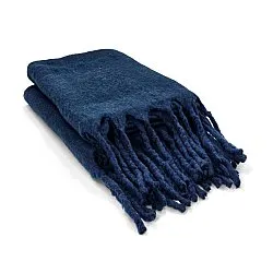 Coperte - Plaid in misto lana - Samantha (blu navy)