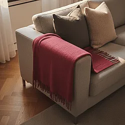 Coperte - Plaid in misto lana - Samantha (rosso scuro)
