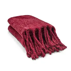 Coperte - Plaid in misto lana - Samantha (rosso scuro)