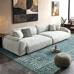 Tappeto a tessitura piatta - Benaluna (blu/verde)