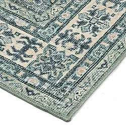 Tappeto a tessitura piatta - Benaluna (blu/verde)