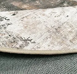 Tappeto rotondo - Flores (nero/marrone/bianco)